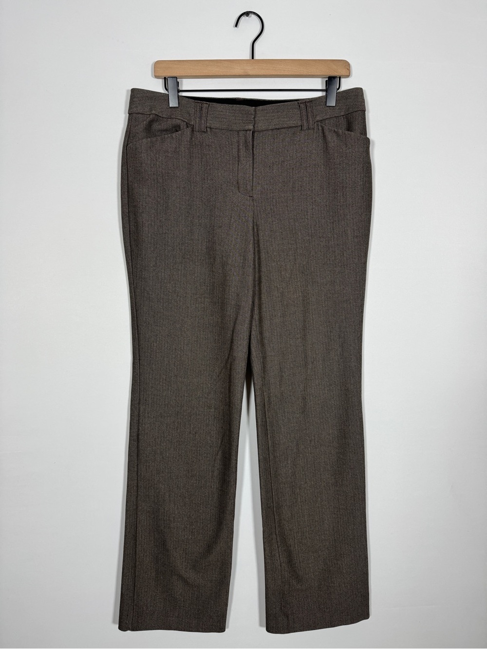 WP53 {Express Design Studio} "Editor" Brown Mid Rise Relaxed Straight Leg Pants